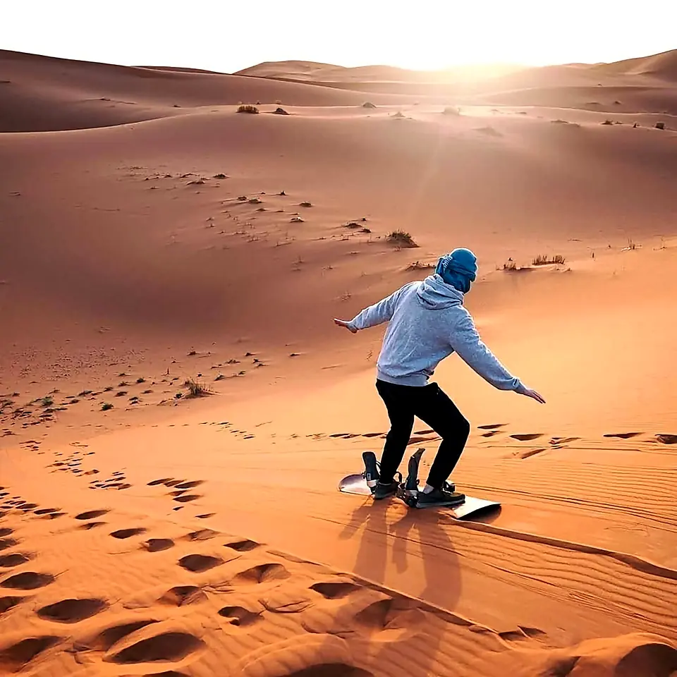 Sunset over the Erg Chebbi dunes at Merzouga