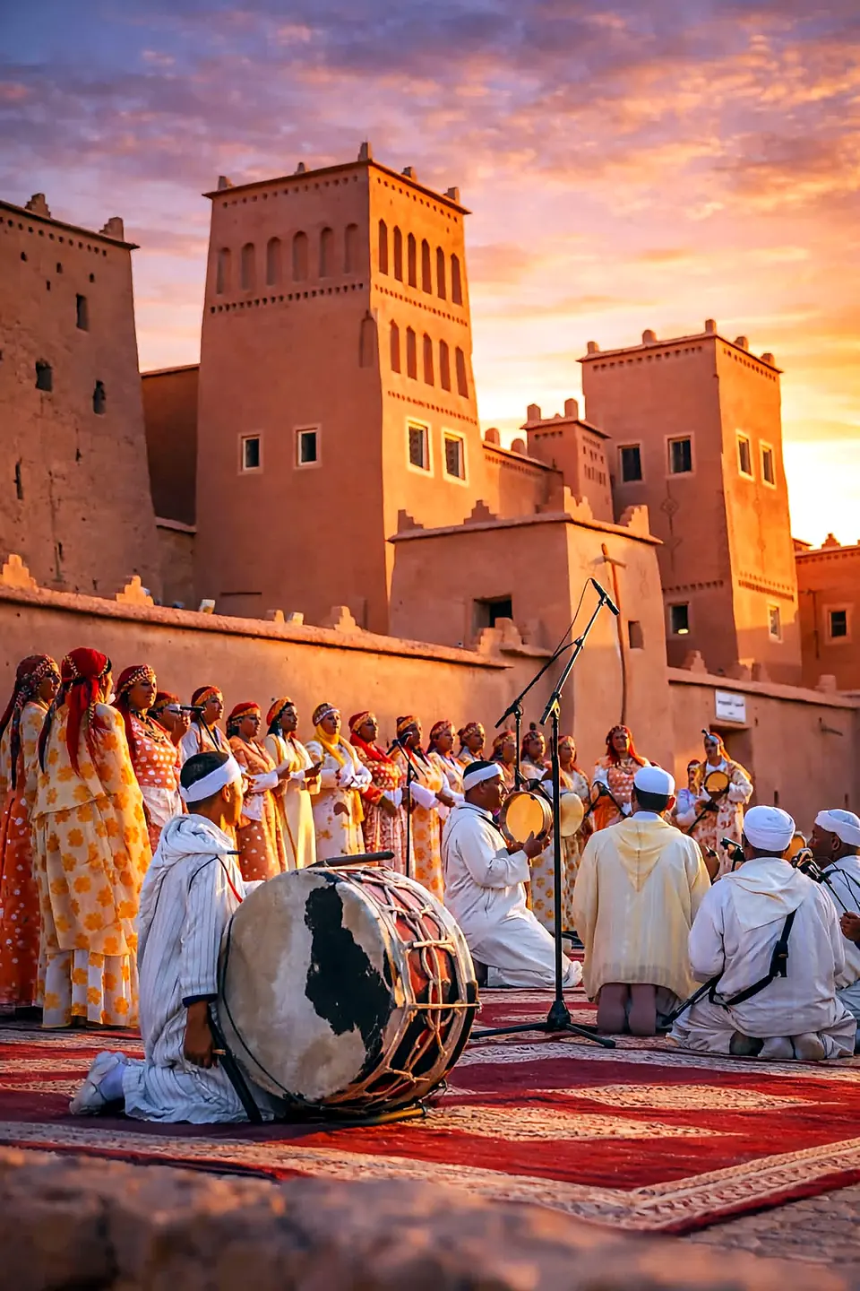 An evening of Berber music at camp